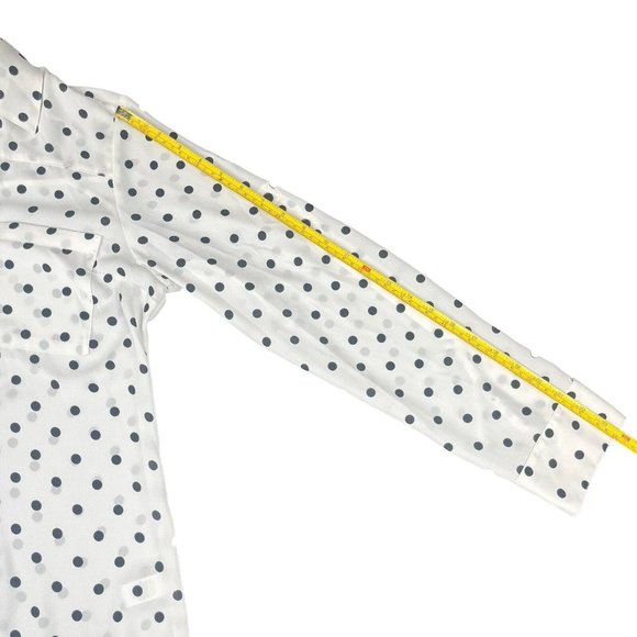 Express Lot Of 2 Blouses Shirts Black White Polka Dot Portofino Green Women's M - Picture 9 of 16